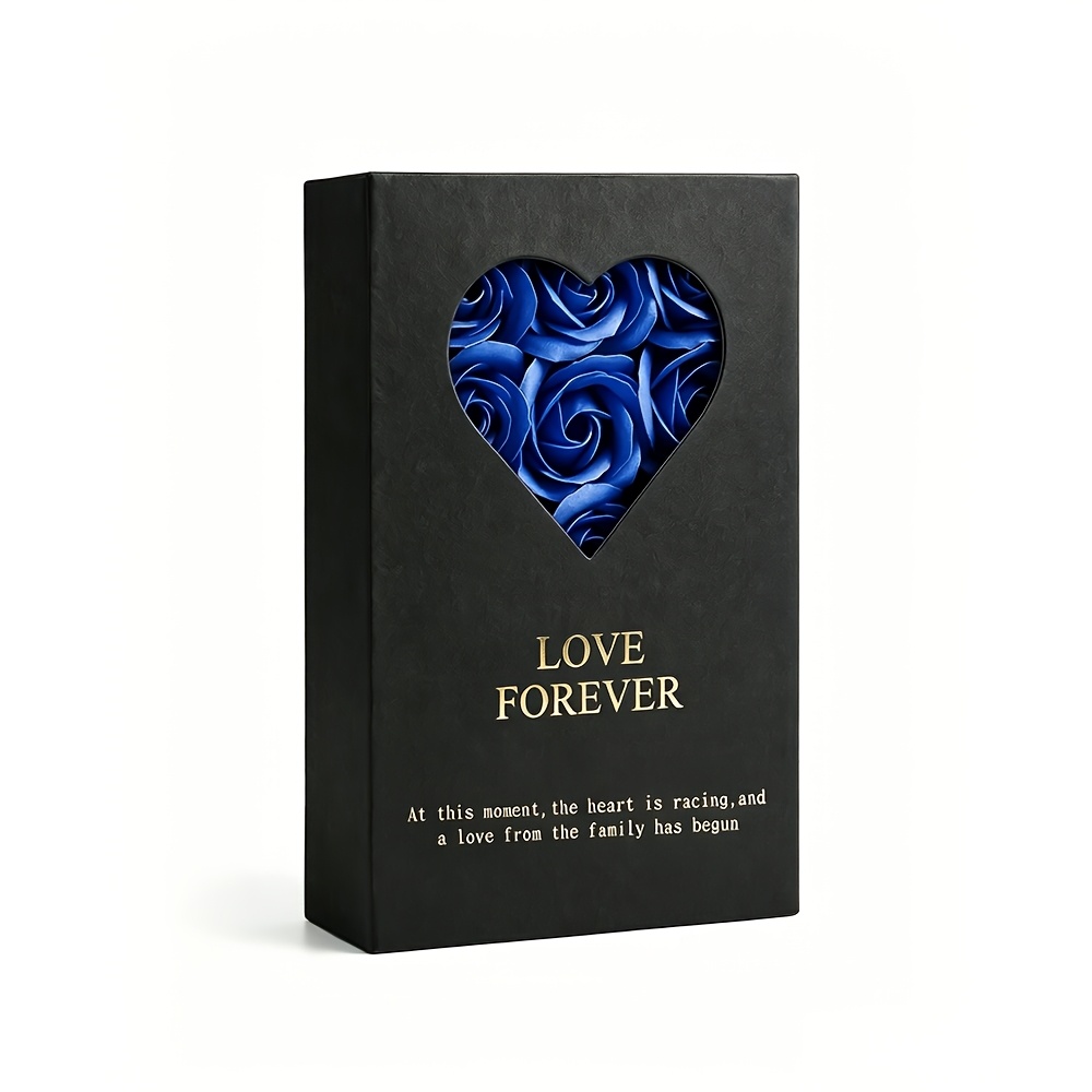 Heart-Shaped Window Gift Box with Artificial Roses